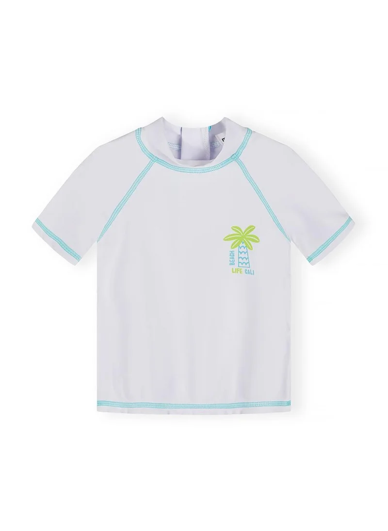 مينوتي Boys rash set white and lime short sleeve